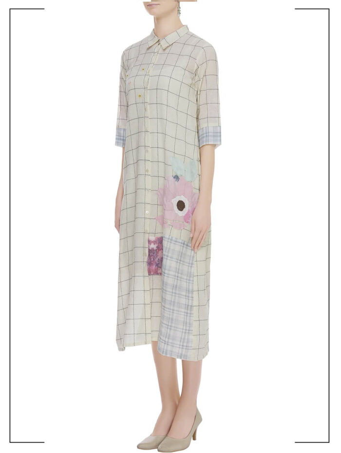 Window Pane Shirt Dress