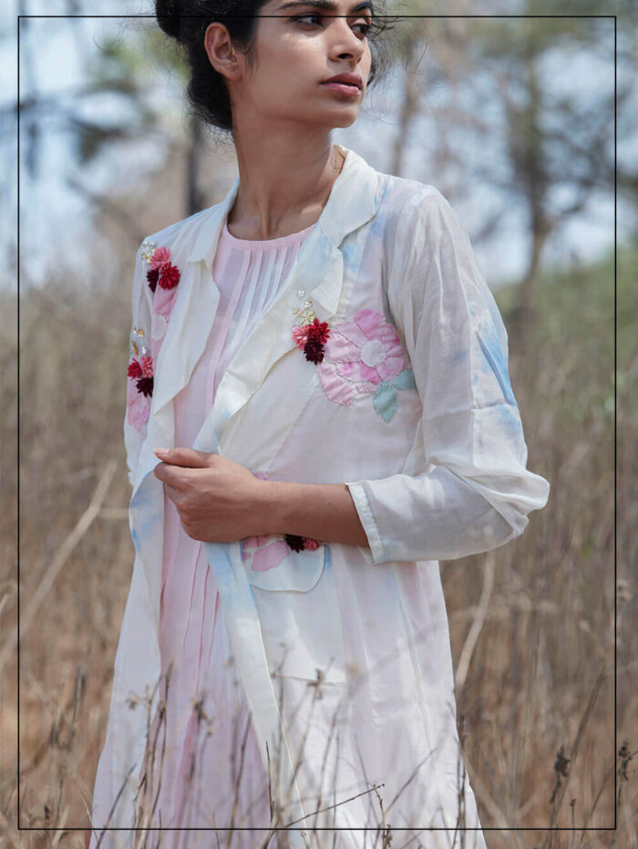 Embroidered Jacket With Dress