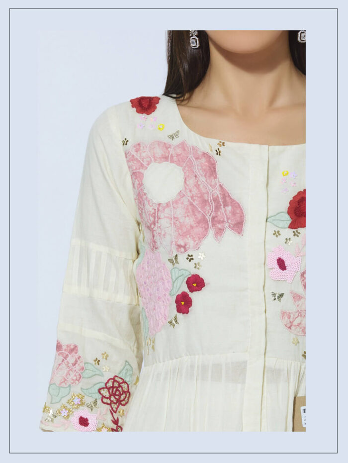 Off-White Embroidered Anarkali and Palazzo