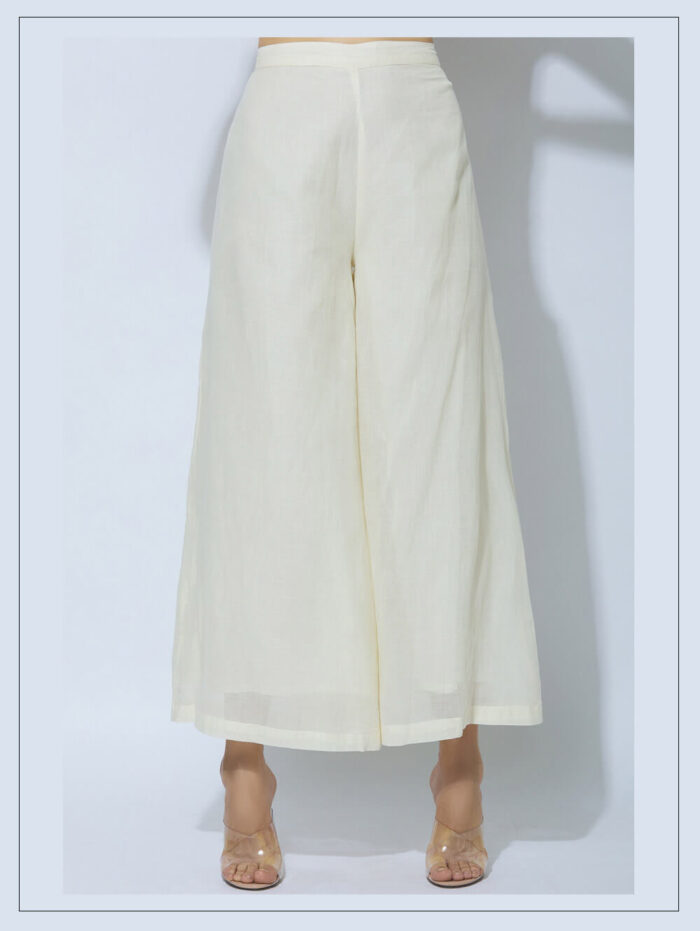 Off-White Embroidered Anarkali and Palazzo