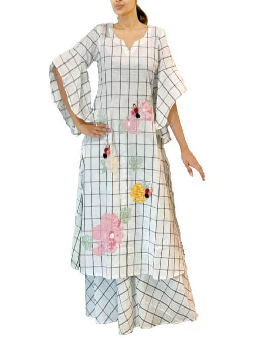 Window Pane Checkered Tunic Set