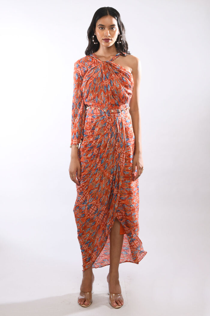 ORANGE BOHEMIAN SKIRT &  TOP CO-ORD SET