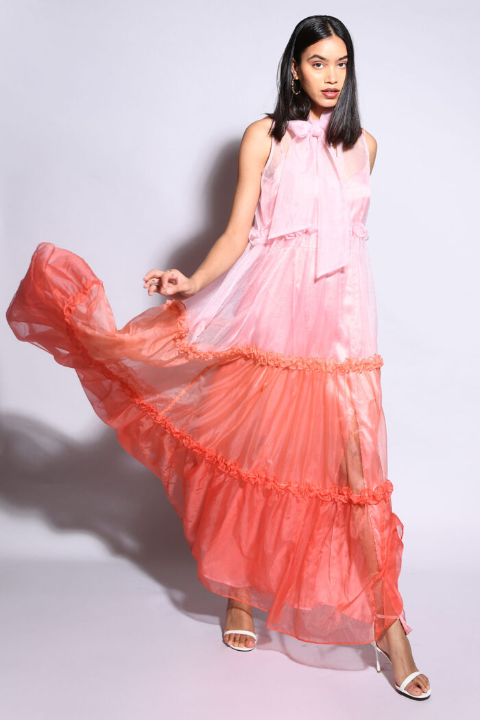 ORANGE BELLA SHADDED GOWN - Image 2