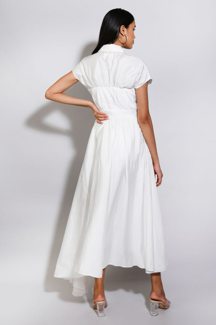 WHITE ROSE SILKY DRESS - Image 4