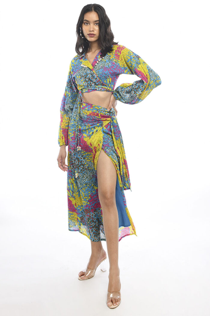 COLOUR SPLASH  SKIRT TOP CO-ORD SET