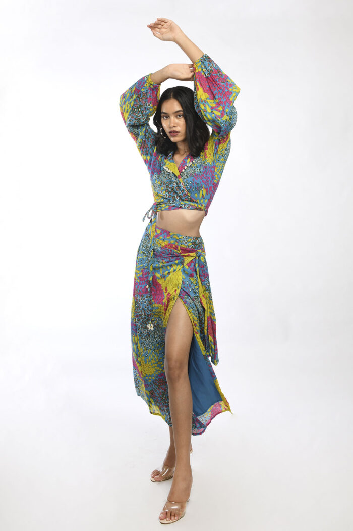COLOUR SPLASH  SKIRT TOP CO-ORD SET - Image 3