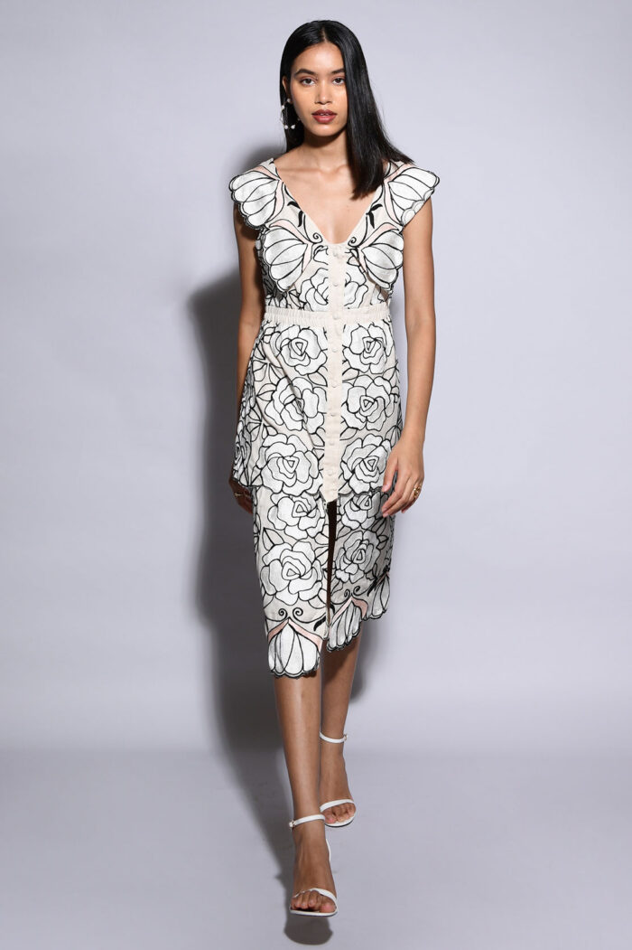 ELINA  ROSE CUTWORK DRESS - Image 3